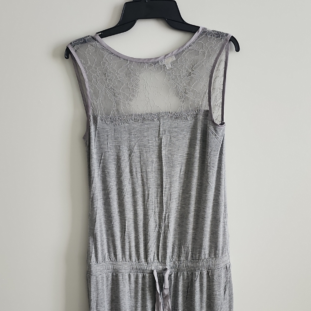 Luxe Gray Lace Chemise By PJLUXE, Size M